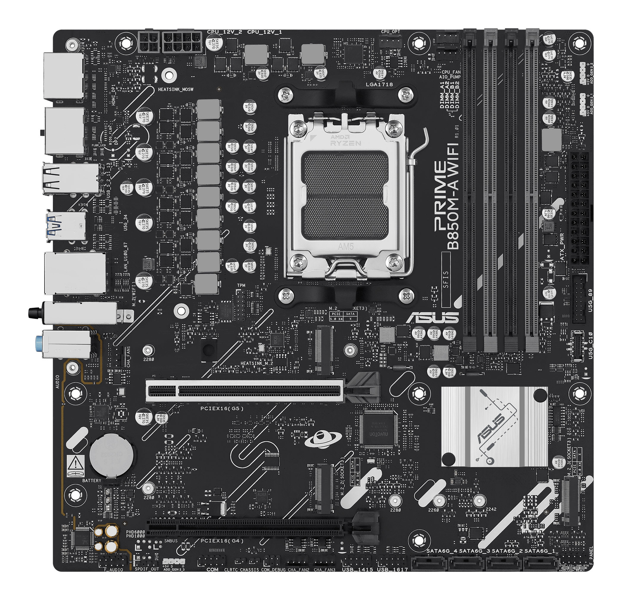 Motherboard ASUS PRIME B850M-A WIFI AM5 mATX con DDR5 y WiFi - Imagen 2