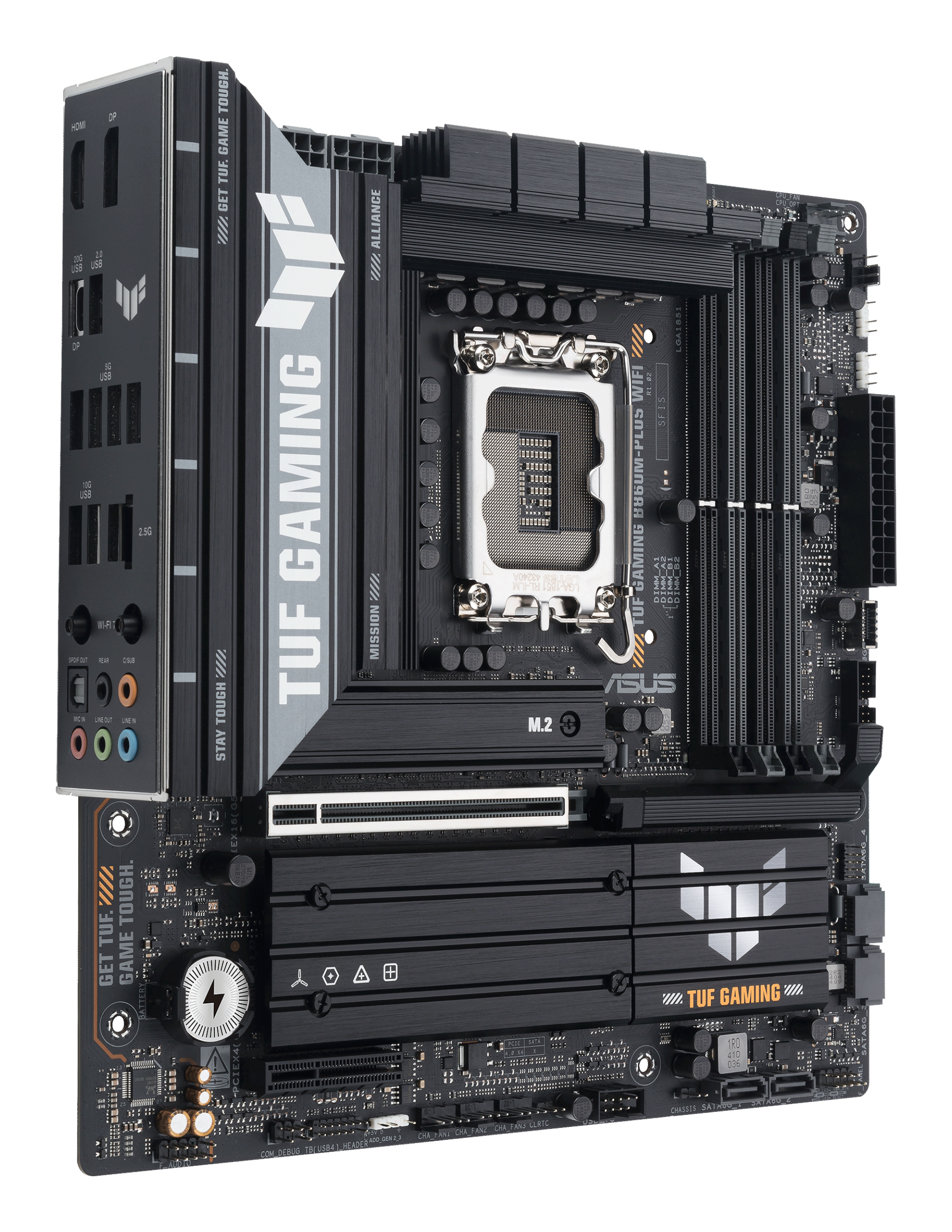 Motherboard ASUS TUF GAMING B860M-PLUS WIFI, LGA1851, DDR5, mATX - Imagen 2