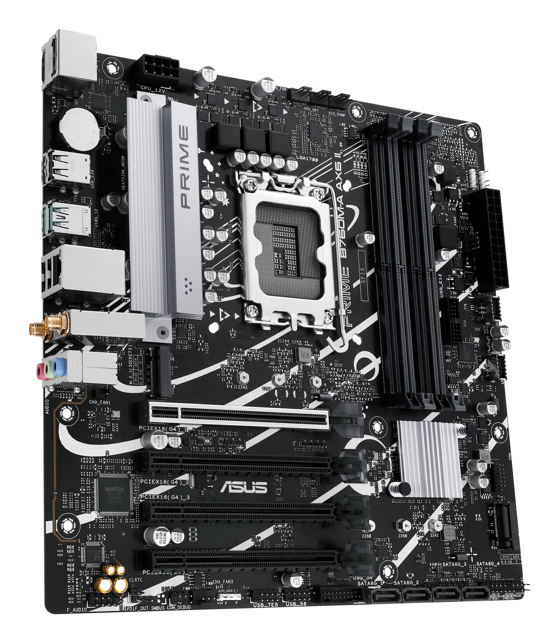 Motherboard ASUS PRIME B760M-A AX6 II mATX LGA1700 Chipset Intel B760 - Imagen 2