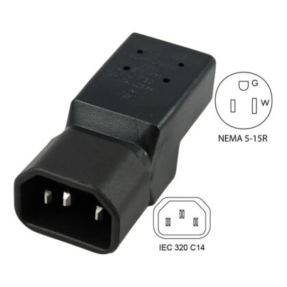 Adaptador de C13 a NEMA 5-15P Macho a Hembra