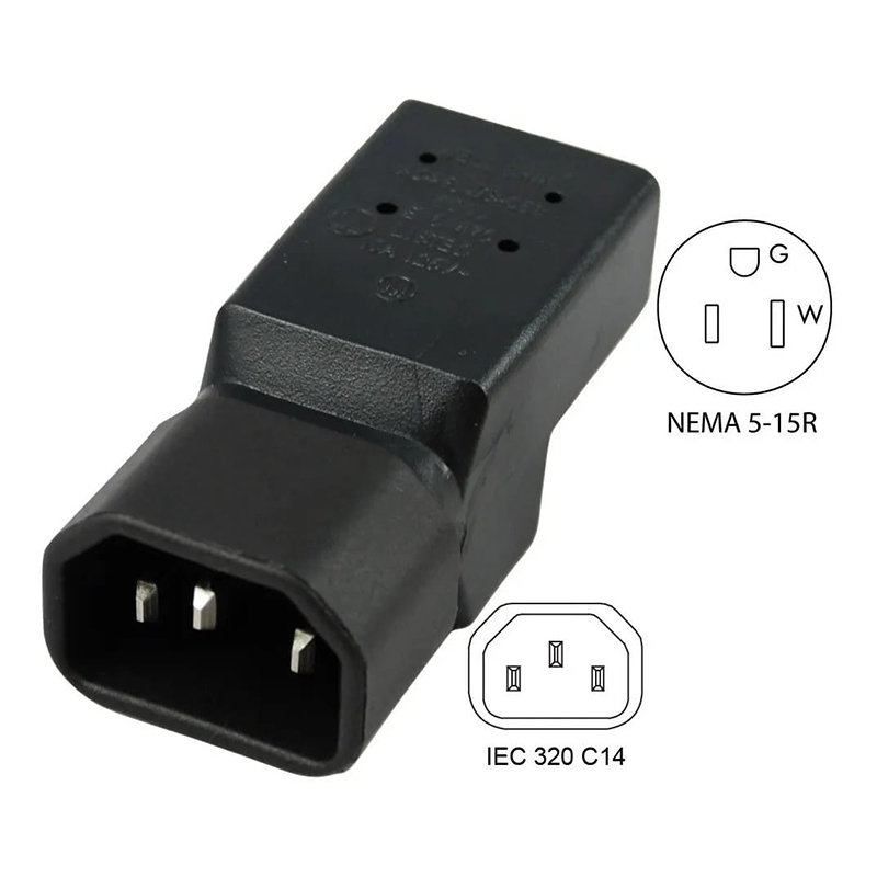 Adaptador de C13 a NEMA 5-15P Macho a Hembra