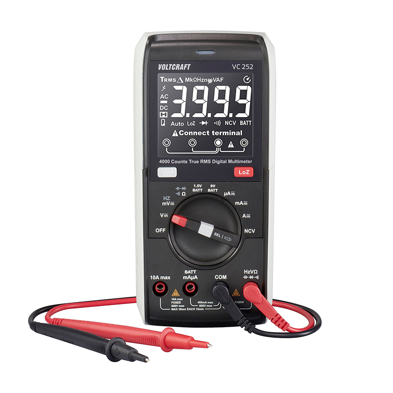 Multímetro Digital VOLTCRAFT VC252 True RMS CAT III 600V 4000 Cuentas
