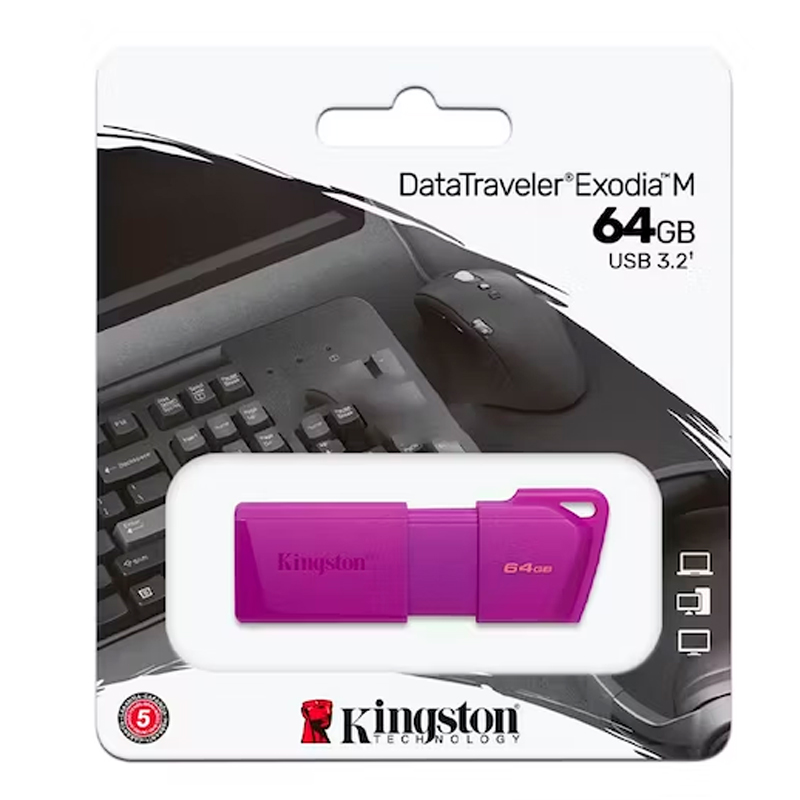 USB Flash Drive Kingston DataTraveler Exodia M 64GB USB 3.2 Gen 1 Morado