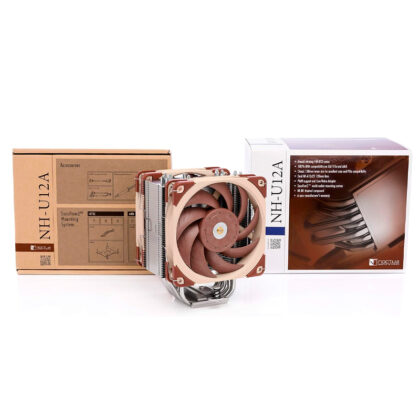 Disipador CPU Noctua NH-U12A, 120mm, Premium, Dual Fan, Marrón, 22.6 dB