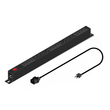 PDU Monofásica ELISE PDU-V-20T-15A 6 NEMA 5-15R 12 C13 2 C19 C20 0U 220V