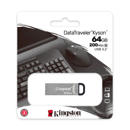 USB Flash Drive Kingston DataTraveler Kyson 64GB USB 3.2 Plata