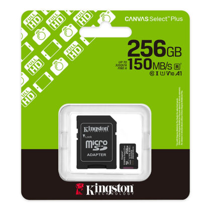 Tarjeta MicroSD Kingston 256GB Canvas Select Plus UHS-I Clase 10