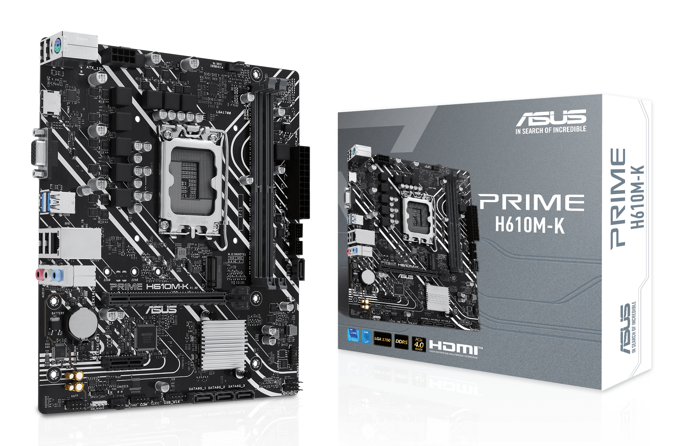 ASUS PRIME H610M-K Motherboard LGA1700 DDR5 Micro ATX Intel H610