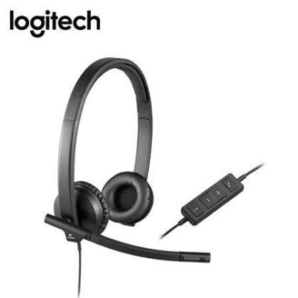 Audífono Logitech H570E USB Stereo Negro con Micrófono