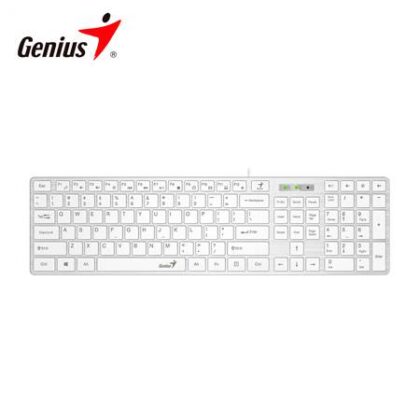 Teclado Genius SlimStar 126 USB Multimedia Con Copilot AI Blanco