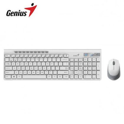 Combo Teclado y Mouse Inalámbrico Genius SlimStar 8230 Bluetooth + 2.4GHz Blanco