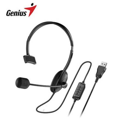 Auricular USB GENIUS HS-100U Mono con Micrófono y Control de Volumen