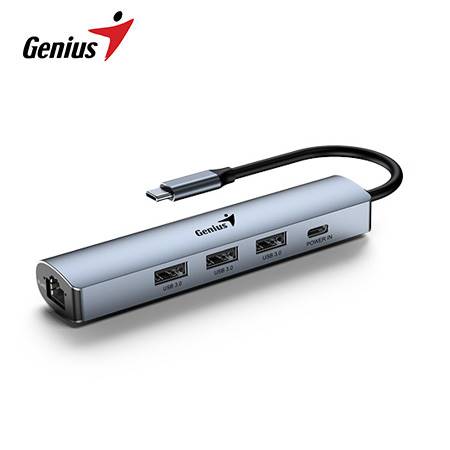 HUB USB-C GENIUS UH-545 5 puertos Gigabit Ethernet