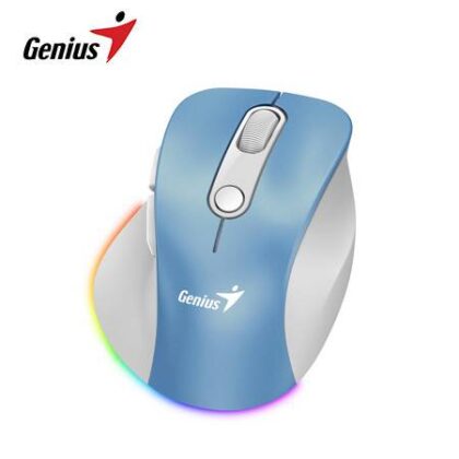 Mouse Genius ERGO 9000S Pro Recargable Inalámbrico Dual Bluetooth 5.0 y 2.4GHz Ergonómico Silencioso RGB