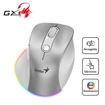 Mouse Genius Ergo 9000S Pro Recargable Dual Wireless/Bluetooth 6 Botones