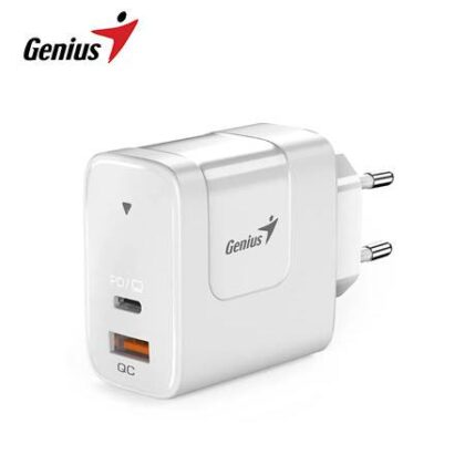 Cargador Pared Genius PD-65AC 65W GaN USB-C + USB-A Blanco