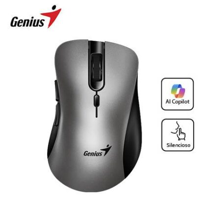 Mouse Genius Ergo 8100S AI Copilot Inalámbrico Silencioso Silver/Gray