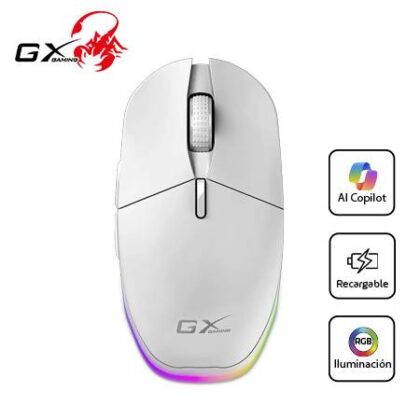 Mouse Genius GX Scorpion M8250 AI Copilot Recargable Wireless/BT 3200 DPI 6Bot RGB Blanco
