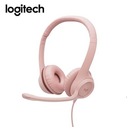 Audífonos con Micrófono Logitech H390 USB Noise Cancelling Rose