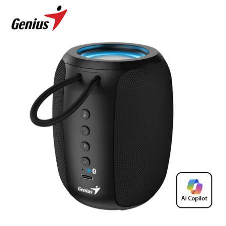 Parlante Bluetooth Genius SP-915BT 5W Portátil con Micrófono AI RGB Negro