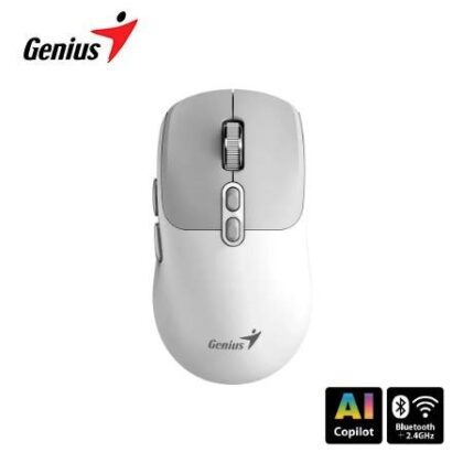 Mouse Genius NX-8080S BT Dual Inalámbrico/Bluetooth Silencioso 7 Botones Blanco AI Copilot