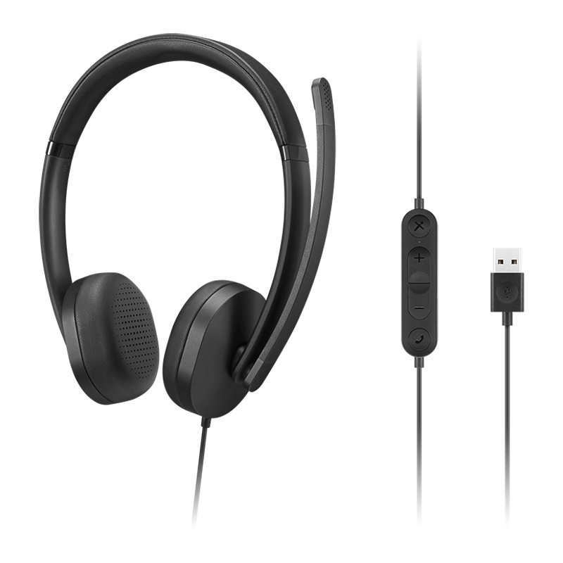 Auriculares Stereo USB Lenovo Gen 2 con Micrófono y Cancelación de Ruido