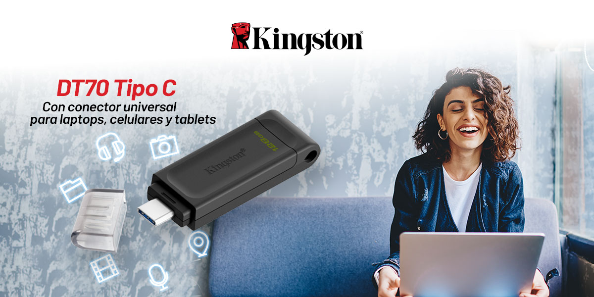 Kingston DataTraveler 70 USB-C 3.2 Gen1 64GB - Memoria Flash Portátil - Imagen 2