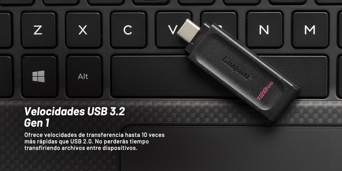 Kingston DataTraveler 70 USB-C 3.2 Gen1 64GB - Memoria Flash Portátil - Imagen 4