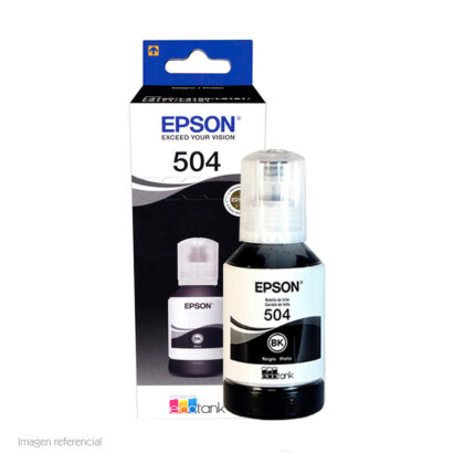 Botella Tinta EPSON T504 Negro 127ml Original para EcoTank L4160
