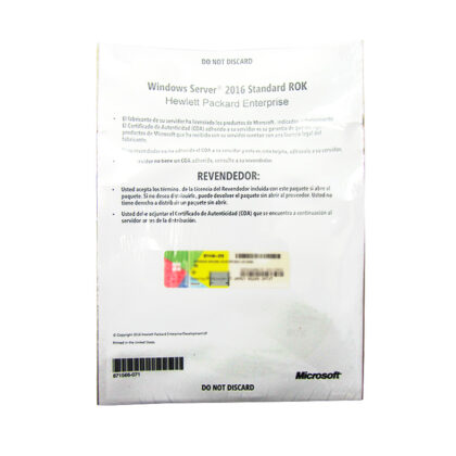 Licencia HPE Microsoft Windows Server 2016 Standard OEM 16 Núcleos