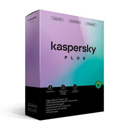 Antivirus Kaspersky Plus Edition para 3 Dispositivos - 1 Año, VPN Ilimitada
