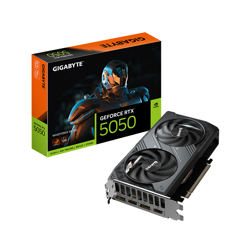 Tarjeta de Video GIGABYTE GeForce RTX 5050 Windforce OC 8GB GDDR6 PCIe 5.0